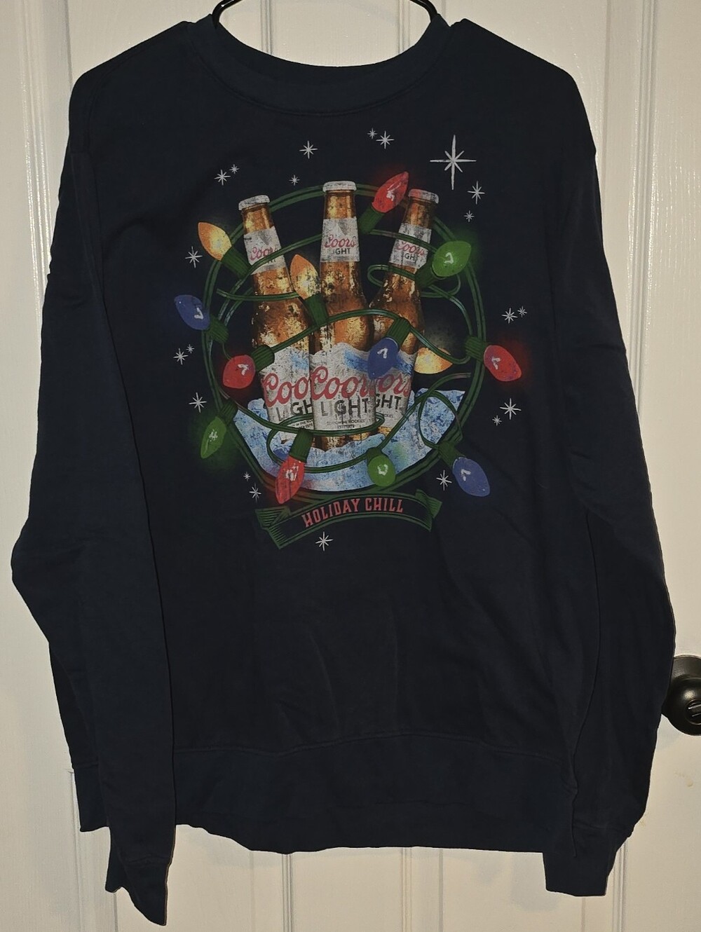 Coors Light Navy Holiday Crewneck Sweatshirt